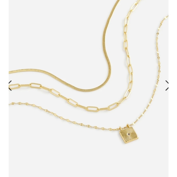 Madewell Jewelry - FLAW NWT Madewell TWO of Three-Pack Mixed Shape Necklace Set  $58 *FLAW*